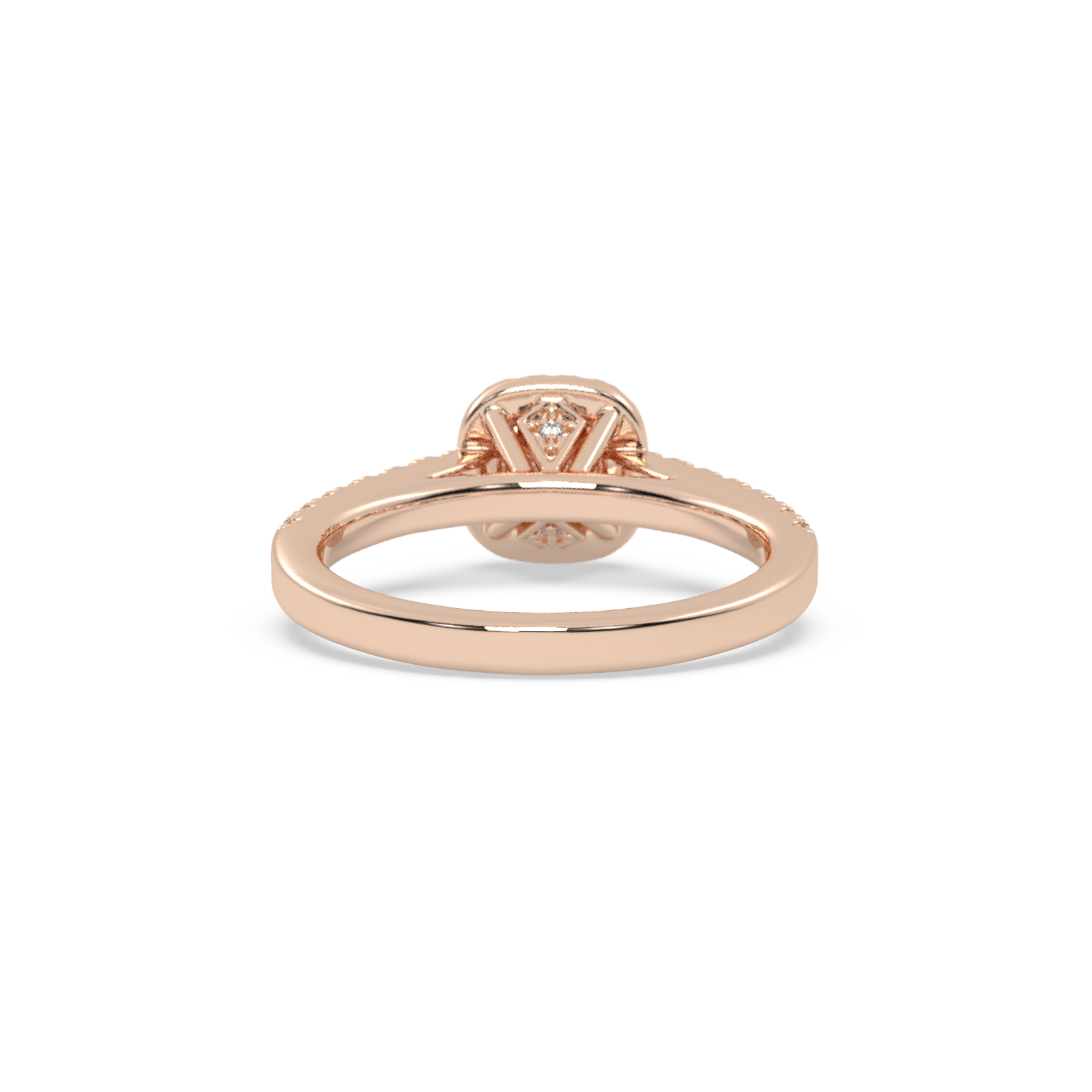 Rose Gold Studded 0.97 Carat Lab Grown Diamond Ring-G Color VS2 Clarity.
